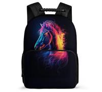 TPISLI Horse School Backpack for Students 8-12 Years Animal Illustration Daypack for Children Primary Classes, Durable Adjustable Straps Daily Essentials