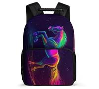 TPISLI Horse School Backpack for Students School Years 2-5 Animal Illustration Daypack for Kids and Teens Year 2-5, 1680D Fabric Durable Daily Essentials