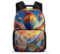 TPISLI Hot-air Balloon Bookbag for Children School Years 2-5 Colorful Scenery Backpack for Boys Primary School, Soft Felt Details 1680D Fabric Outdoor Day Trips