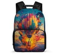 TPISLI Hot Air Balloon Design School Bag for Boys Girls Age 7-12 Colourful Rucksack for Students Primary Classes, Padded Back Adjustable Straps Back to School Gift