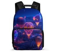 TPISLI Hot Air Balloon Pattern Daypack for Girls Boys Primary School, Colourful Backpack Age 7-12, Durable School Bag, Soft Felt Details, Short Trips, Everyday Use