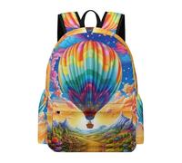 TPISLI Hot Air Balloon School Bag for Boys Girls Ages 8-12 Backpack Scenery Rucksack for Study Days, Modern 14 Inch Laptop Bag for Outdoor Trips and Classes and Everyday Lessons