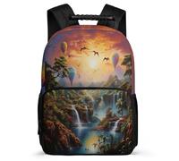 TPISLI Hot-air Balloon School Bag for Students Age 7-12 Colorful Scenery School Bag for Boys Girls Primary Classes, Padded Back Sturdy Handle Outdoor Day Trips