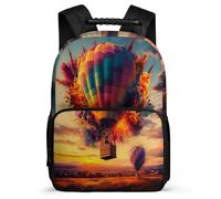 TPISLI Hot Air Balloons Rucksack for Kids and Teens Age 5-10 Landscapes School Bag for Students Year 2-5, Lightweight Soft Felt Details Back to School Gift