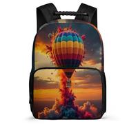 TPISLI Hot Air Balloons School Backpack for Kids and Teens Year 3-6 Landscapes Daypack for Kids and Teens Year 2-5, Soft Felt Details Lightweight Outdoor Day Trips