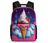 TPISLI Ice Cream Pattern School Backpack School Years 1-4 for Kids and Teens 7-11 Year Olds Food Theme Rucksack Students, Sturdy Handle Adjustable Straps Birthday Gift