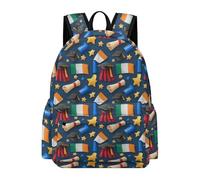 TPISLI Irish Flag Daypack Students Ages 12-16 Graduation Theme School Backpack Boys Year 10 Trendy Modern 15.6 Inch Laptop Rucksack Secondary School Hiking Travel