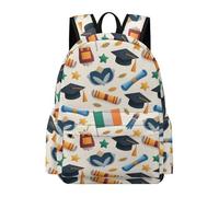 TPISLI Irish Flag School Bag Boys Ages 8-12 Graduation Theme Book Bag Students Year 6 Modern Durable Spring Outing Backpack School Years 7-10 Travel Use Outdoor Gift