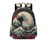 TPISLI Japanese Style Bookbag Boys Age 7 Wave Pattern Daypack Children Year 7 Fashion Lightweight Autumn Trip School Bag Secondary School Outdoor Travel Outdoor Gift
