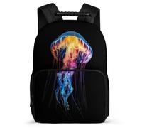 TPISLI Jellyfish Backpack for Girls Boys Age 7-12, Ocean Creatures Pattern School Bag for Boys Girls, Lightweight Rucksack, Side Pockets, Padded Back, Travel Daily Use
