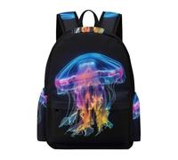TPISLI Jellyfish Bookbag Girls 10 Year Olds Ocean Creature Book Bag Teens Year 9 Modern Trendy 15.6 Inch Laptop Rucksack Primary to Secondary Travel Gift Everyday Use