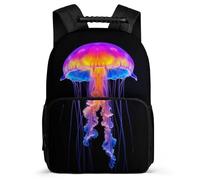 TPISLI Jellyfish Daypack School Years 1-4 for Students Primary Age 6-11 Ocean Creature Rucksack Girls Boys, Side Pockets Adjustable Straps Daily Essentials