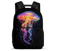 TPISLI Jellyfish Design Backpack for Boys Girls Year 3-6, Ocean Creatures Rucksack for Students, Lightweight School Bag, Side Pockets, Padded Back, Travel Daily Use