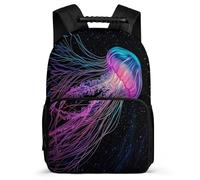 TPISLI Jellyfish Design School Backpack for Girls Boys Age 5-10 Ocean Creatures Backpack for Boys School Years 1-4, Sturdy Handle Adjustable Straps Travel Daily Use