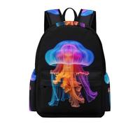 TPISLI Jellyfish Motif Bookbag Students Year 4 Marine Life Daypack Teens Year 9 Cool Spring Outing Backpack Junior School Daily Use Everyday Use Outdoor Gift