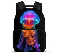 TPISLI Jellyfish Motif School Backpack for Boys Year 3-6 Ocean Creature Bookbag School Years 2-5 Kids and Teens, Side Pockets Soft Felt Details Travel Daily Use