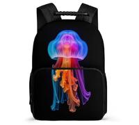 TPISLI Jellyfish Motif School Backpack for Students 7-11 Year Olds Marine Life Bookbag for Kids and Teens Year 2-5, Adjustable Straps Sturdy Handle Back to School Gift