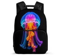 TPISLI Jellyfish Pattern School Backpack for Girls Boys Primary Classes Ocean Creature School Bag 6-11 Years Boys, Padded Back Soft Felt Details Outdoor Day Trips