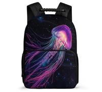 TPISLI Jellyfish Rucksack Year 2-5 for Girls Boys 7-11 Year Olds Marine Life Rucksack Kids and Teens, Soft Felt Details Padded Back Travel Daily Use