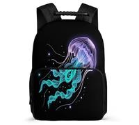 TPISLI Jellyfish School Backpack for Kids and Teens Primary Classes Marine Life Daypack 6-11 Years Girls, 1680D Fabric Soft Felt Details Travel Daily Use