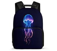 TPISLI Jellyfish School Backpack Primary School for Girls Boys Year 3-6 Sea Creature Bookbag Boys, Adjustable Straps Soft Felt Details Outdoor Day Trips