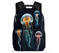 TPISLI Jellyfish School Bag for Boys Primary School Marine Life Backpack 7-11 Year Olds Girls Boys, Adjustable Straps Side Pockets Outdoor Day Trips