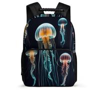 TPISLI Jellyfish School Bag School Years 1-4 for Kids and Teens Ages 6-10 Marine Life Bookbag Boys Girls, Adjustable Straps Lightweight Daily Essentials