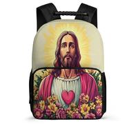 TPISLI Jesus Christian Design Daypack Primary Classes for Kids and Teens 8-12 Years Jesus Print School Bag Boys Girls, 1680D Fabric Adjustable Straps Birthday Gift