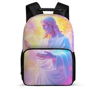 TPISLI Jesus Christian School Backpack Primary School for Girls Boys Age 5-10 Jesus Design Rucksack Kids and Teens, Side Pockets Padded Back Outdoor Day Trips