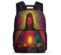 TPISLI Jesus Christian School Backpack Primary School for Students Ages 6-10 Jesus Backpack Kids and Teens, Adjustable Straps Soft Felt Details Daily Essentials