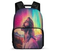 TPISLI Jesus Christian School Backpack Year 3-6 for Kids and Teens 8-12 Years Jesus Bookbag Kids and Teens, Soft Felt Details Sturdy Handle Outdoor Day Trips
