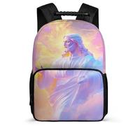TPISLI Jesus Print School Bag Primary Classes for Students 8-12 Years Jesus Christian Motif Rucksack Children, Soft Felt Details Padded Back Back to School Gift