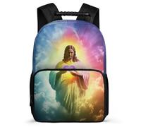 TPISLI Jesus Rucksack for Girls Boys 6-11 Years, Jesus Christian Bookbag for Children, Durable Backpack, 1680D Fabric, Primary Classes, Daily Essentials