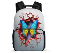 TPISLI Junior High School Backpack Butterfly Rucksack Teen Bookbag 3D Students Schoolbag Elementary Knapsack for Boys Girls