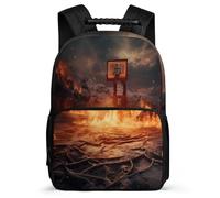 TPISLI Junior High School Backpack Fire Basketball Rucksack Teen Bookbag Basketball Students Schoolbag Elementary Knapsack for Boys Girls
