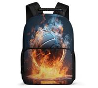 TPISLI Junior High School Backpack Ice And Fire Basketball Rucksack Teen Bookbag Basketball Students Schoolbag Elementary Knapsack for Boys Girls