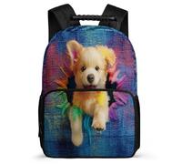 TPISLI Kawaii 3D Print Dog Rucksack for Children Primary Age 6-11, Animal Puppy Motif Bookbag for Boys Girls, Durable Backpack, Side Pockets, Padded Back, Travel Daily Use