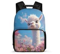TPISLI Kawaii Alpaca Print School Backpack 7-11 Year Olds for Boys, Animal Motif Daypack for Boys Girls, Lightweight Bag, 1680D Fabric, Primary Classes, Daily Essentials