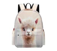 TPISLI Kawaii Alpaca Rucksack Girls 10 Year Olds Animal Llama Daypack Kids Year 5-7 Durable Lightweight 11.6 Inch Laptop Daypack Junior School Daily Use Everyday Use