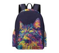 TPISLI Kawaii Backpack with Cat Design, Large Capacity Animal Kitten Print Backpack for Boys School Rucksack for Teen Girls Cute Kawaii School Backpacks