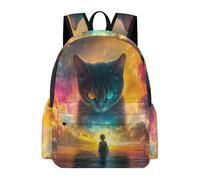 TPISLI Kawaii Backpack with Cat Illustration, Large Capacity Animal Kitten Design Backpack for Boys School Rucksack for Teen Girls Cute Kawaii School Backpacks