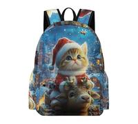 TPISLI Kawaii Backpack with Kitten Pattern, Large Capacity Animal Cat Backpack for Boys School Rucksack for Teen Girls Cute Kawaii School Backpacks