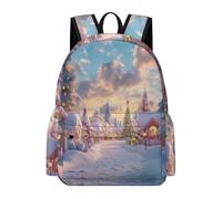 TPISLI Kawaii Backpack with Snow Scene, Large Capacity Beautiful Winter Theme Backpack for Boys School Rucksack for Teen Girls Cute Kawaii School Backpacks