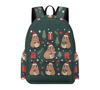 TPISLI Kawaii Capybara Daypack Children Age 9 Christmas Theme Book Bag Boys Year 4 Modern Trendy 15.6 Inch Laptop School Backpack Primary to Secondary Travel Gift Outdoor Gift