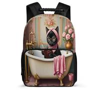 TPISLI Kawaii Cat Bookbag for Students Primary Age 6-11 Kitten Backpack for Kids School Years 1-4, Sturdy Handle Side Pockets Back to School Gift