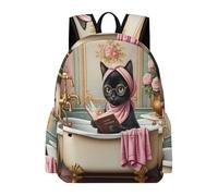 TPISLI Kawaii Cat Rucksack Kids Age 10-14 Kitten Book Bag Teens Year 9 Durable Lightweight Autumn Trip School Bag Junior School Daily Use Daily Carry Travel Use