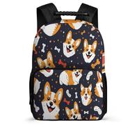 TPISLI Kawaii Corgis Dog Backpack for Children Year 3-6, Cute Puppy Rucksack for Kids, Lightweight School Bag, Side Pockets, Padded Back, Travel Daily Use
