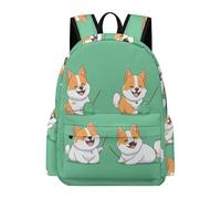 TPISLI Kawaii Corgis Dog Kids School Backpack Funny Puppy School Rucksack Large Capacity Rucksack for Children, Schoolbags for Girls Age 8 to 15