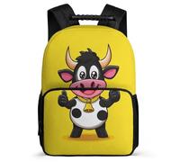 TPISLI Kawaii Cow Motif Daypack for Girls Boys School Years 1-4 Cattle Backpack School Years 2-5 Students, Soft Felt Details Sturdy Handle Daily Essentials