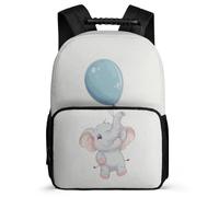 TPISLI Kawaii Elephant Pattern School Backpack for Girls 6-11 Years Animal Daypack for Kids and Teens School Years 1-4, Side Pockets Soft Felt Details Birthday Gift